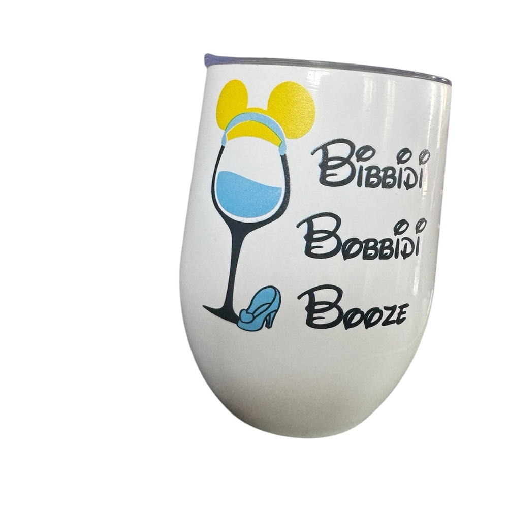 Disney Cinderella BIBBIDI BOBBIDI  BOOZE White Tumbler